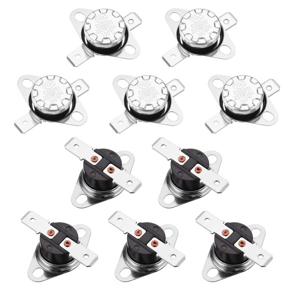 Temperature Control Switch Thermostat 100C 10A N.O 6.3mm Pin 10 Pack,Bakelite Material