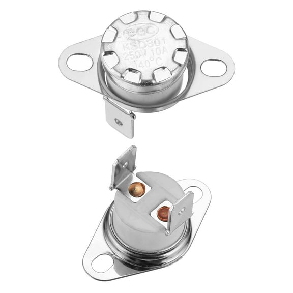 Temperature Control Switch Thermostat 140C 10A N.C 2 Pack,Ceramic Material