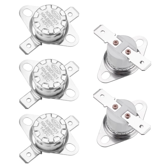 Temperature Control Switch Thermostat 145C , 10A , N.C 6.3mm Pin 5 Pcs,Ceramic Material