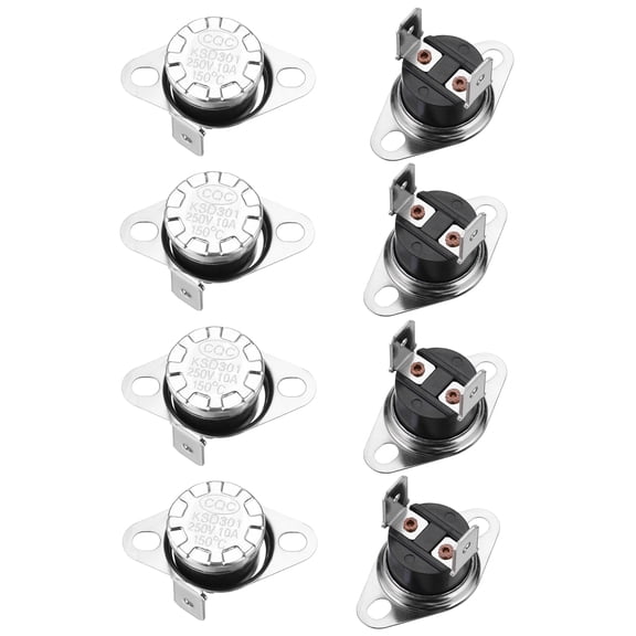 Temperature Control Switch Thermostat 150C 10A Normally Closed 8 Pack,Bakelite Material