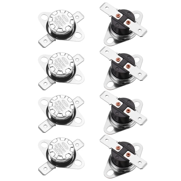 Temperature Control Switch Thermostat 20°C 10A N.O 6.3mm Pin 8 Pack,Bakelite Material