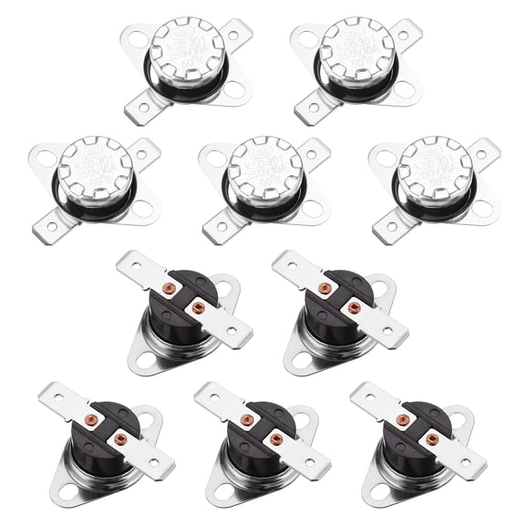 Temperature Control Switch Thermostat 50C 10A N.O 6.3mm Pin 10 Pack,Bakelite Material