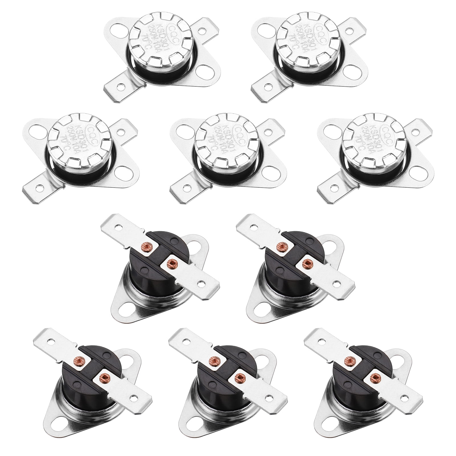 Interrupteur Thermostatique 70°C 10A NC (Normalement Fermé) - Lot De 2 Pièces Uxcell - Neuf