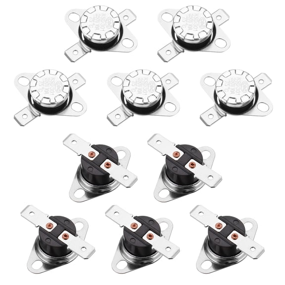 Temperature Control Switch Thermostat 75°C 10A N.O 6.3mm Pin 10 Pack,Bakelite Material