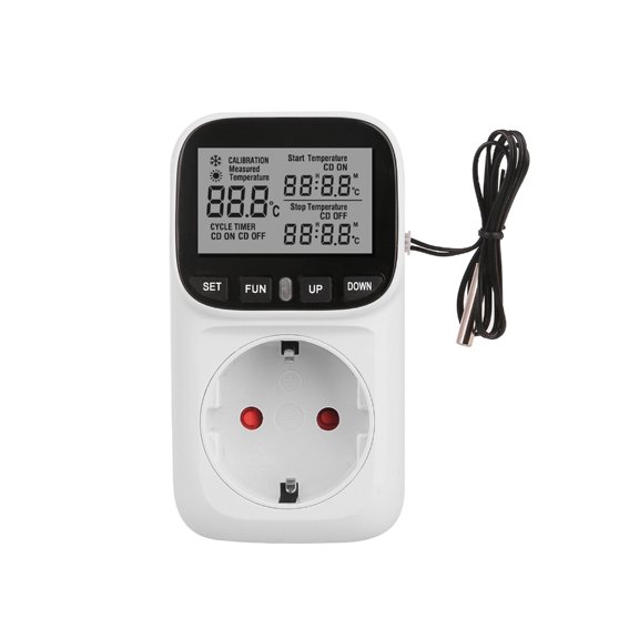 Temperature Control Thermostatic Outlet Socket Countdown Timer Overheats Protections Compatible For Household Appliances