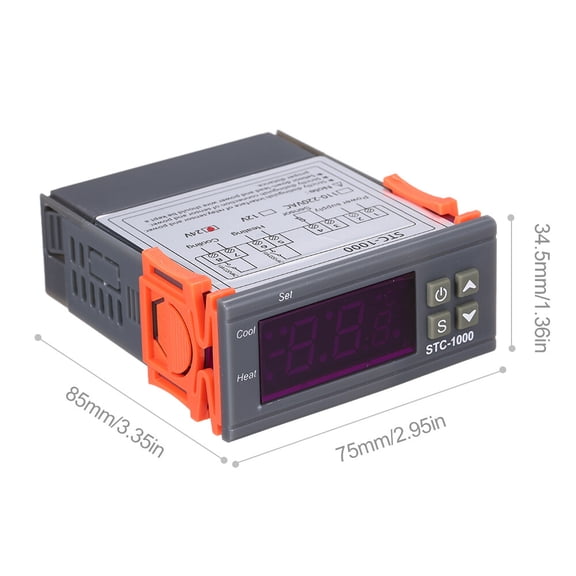 Temperature Controller Digital Temperature Controller, LED Display Switch Modes Microcomputer Temperature Controller with Sensor, Alarm Function, For Domestic Freezer, Boiler, Steamer