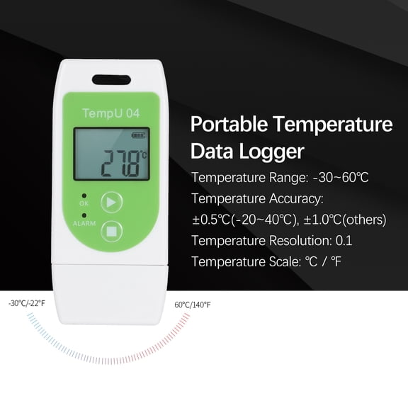 Temperature Data Logger Temperature Data Logger Multi-use USB Temperature Reusable TEMP Recorder with 32,000 Record Capacity