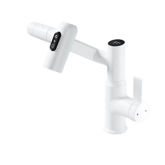 Temperature Digital LED Display Basin Faucet, 360 Rotation 3 Modes Stream Sprayer, Hot Cold Water Sink Mixer Wash Tap For Bathroom ,Smooth Operation