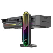 Temperature Displaying GPU Stand ARGB Graphics Card Support Adjustable 5V 3PIN Video Card Holder Anti-sag Bracket Magnetic Base Display Card Brace Rack Computer Graphic Processing Unit Accessories
