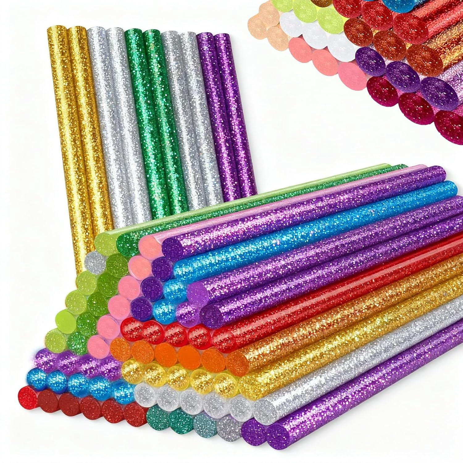 All Temperature Flash Colorful Hot Melt Glue Sticks, 0.27×3.94 Inch 100-Count Clear Strong Bond for High & Low Temp Glue Guns, Crafts DIY, Wood, Fabric, Metal, Plastic, Ceramics