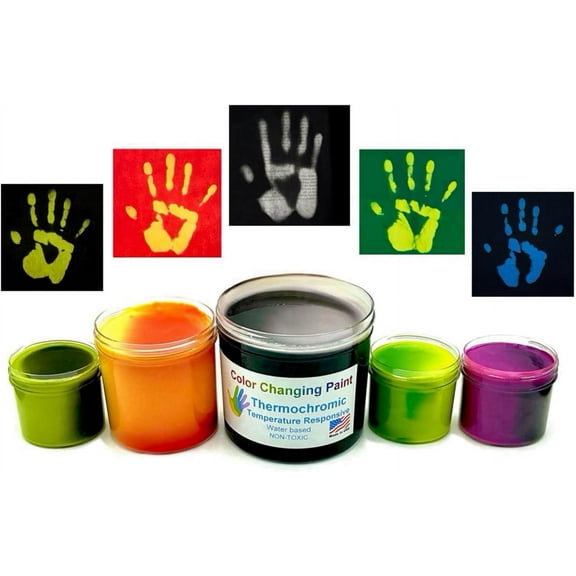 Temperature Heat Color Changing Paint Thermochromic Black Changing COLORLESS (Translucent White) at 82⁰F