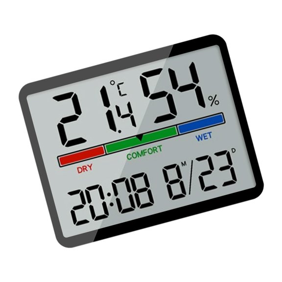 Temperature Humidity Meter Digital Thermometers Hygrometer Monitors with Time Date Display for Indoor Bedroom