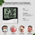 thumbnail image 1 of Temperature Humidity Meter,LCD Electronic Digital Outdoor/Indoor Thermometer Hygrometer with Clock Time Humidity Monitor for Home,Bedroom,Pet,Reptile,Plant,Greenhouse,Basement,Guitar (HTC-1), 1 of 8