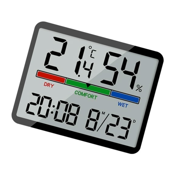 Temperature Humidity Meter with Time Date Display Hygrometer Monitors for Home Indoor LCD Testing Meter Thermometers