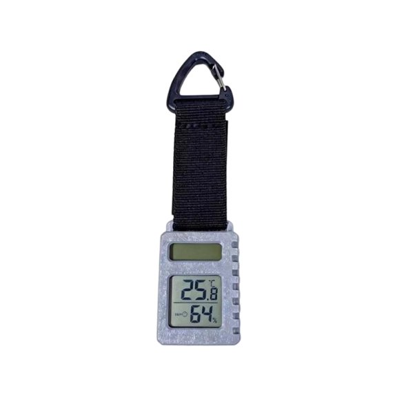 Temperature and Humidity Monitor Portable Solar Digital Hygrometer Thermometer Mini Outdoor Temperature Humidity Monitor for Camping Hiking Backpacking with Carabiner Clip