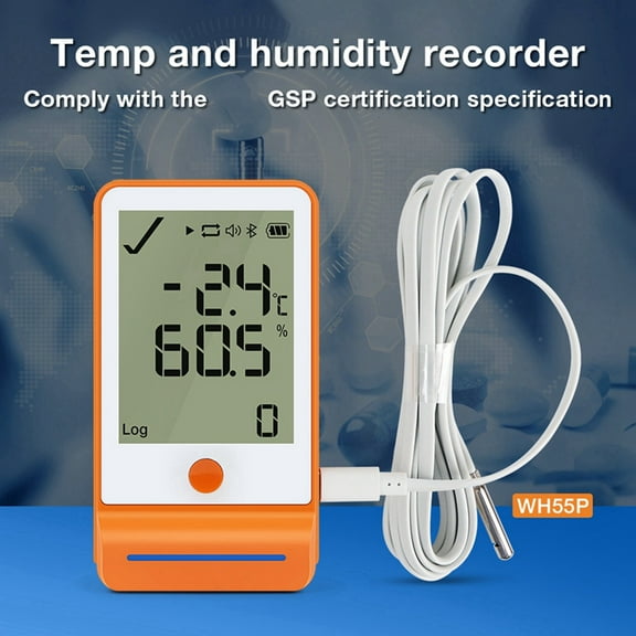 Temperature Humidity Monitor Thermometer Digital Data Logger Recorder Cold Chain Transportation Greenhouse,1 * Temperature Humidity Recorder Kit