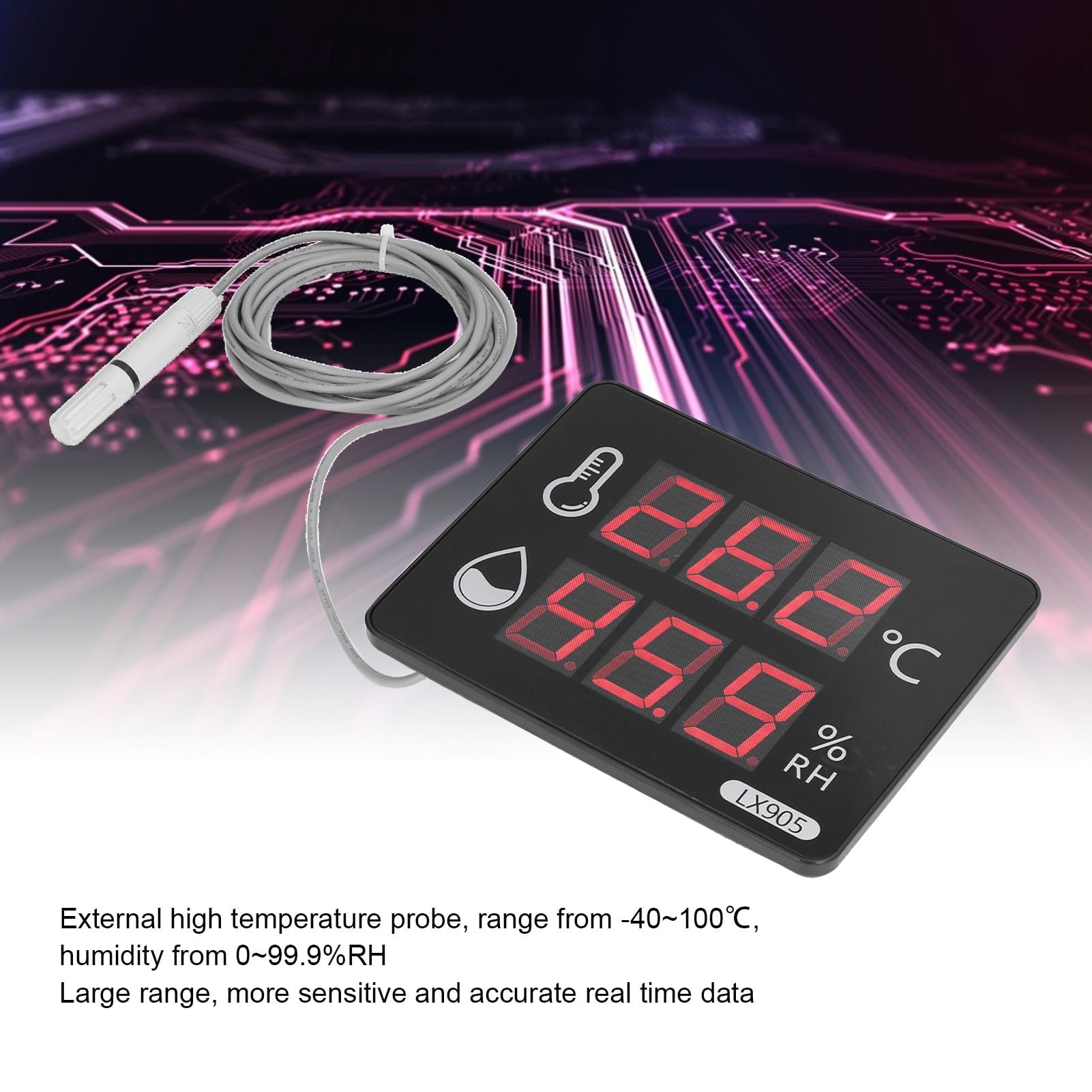 Temperature Humidity Sensor Gauge LED Digital Monitor Indicator Meter ...