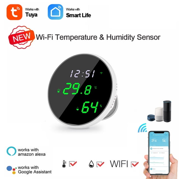 Temperature Humidity Sensor, Scenario Compatible With Voice Remote Scenario App Remote Dsfen Compatible With Temperature App Remote Iuppa Multicolor