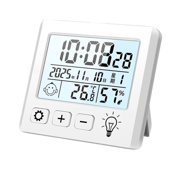 Temperature Humidness Measurement Meter Gauge with Time Date Display Thermometers Hygrometer for Home Room