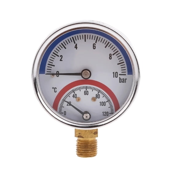 Temperature Pressure Gauge Dial Liquid Filled Pressure Gauge For Floor Heating ,Corrosion Resistance
