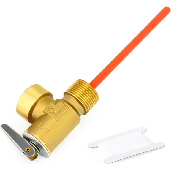 Temperature and Pressure Relief Valve for Water Heater Tanks, Automatic Reset Brass Safety Valve with Threads, Dual Protection Against Overheating and Overpressure, Industrial Grade(C)