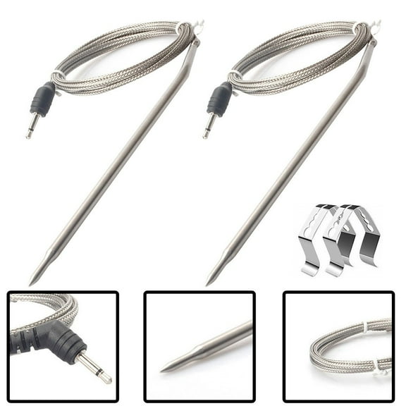 Temperature Probes For Thermopro Tp16 Tp07 Meat Temperature Probe Replacement For Bbq 2 Pack Stainless Steel Probes
