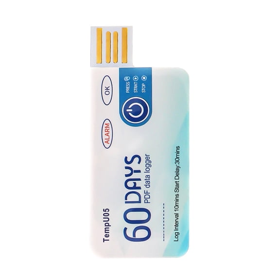 Temperature Recorder 60 Days Temperature Logger 10000 Points USB Temperature Data Logger with PDF Report