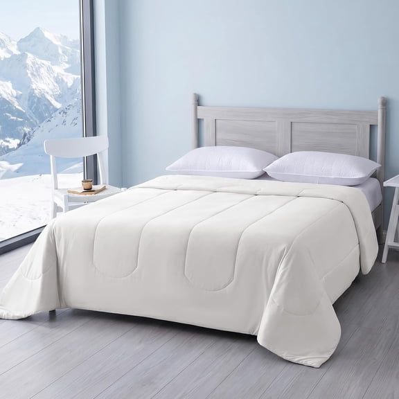 Temperature Regulating Comforter Lightweight All Season King Size White