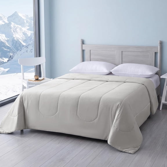 Temperature Regulating Comforter for Hot Sleepers Lightweight All Season Bedding 90"x90" Queen Gray
