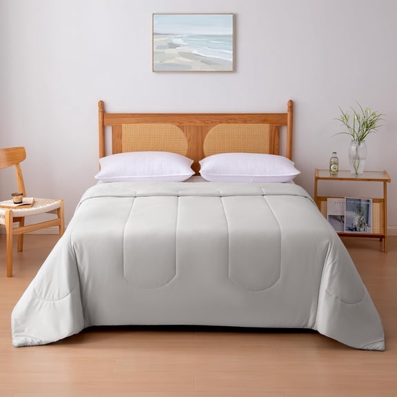 Temperature Regulating Comforter for Hot Sleepers Lightweight All Season Twin Gray 68"x90"