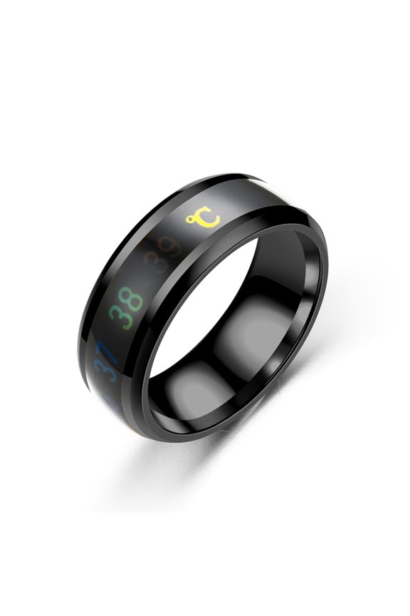 Temperature Ring Titanium Steel Mood Emotion Feeling Intelligent Temperature Sensitive Ring for Women Men Waterproof Jewelry
