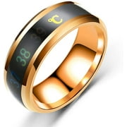 Temperature Ring Titanium Steel Mood Emotion Feeling Intelligent Temperature Sensitive Rings for Women Men Waterproof
