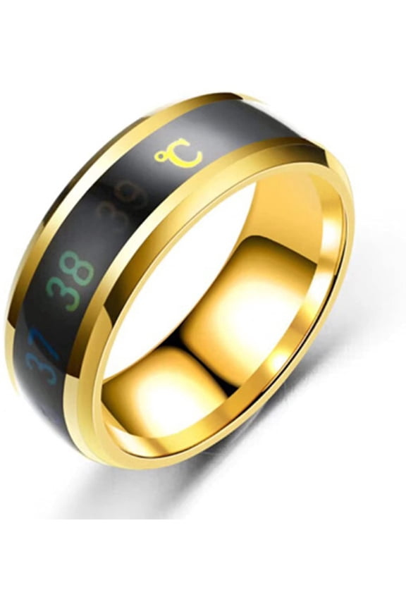Temperature Ring Titanium Steel Mood Emotion Feeling Intelligent Temperature Sensitive Rings for Women Men Waterproof