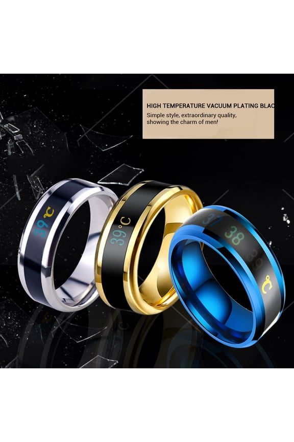 Temperature Ring Titanium Steel Mood Emotion Feeling Intelligent Temperature Sensitive Rings for Women Men
