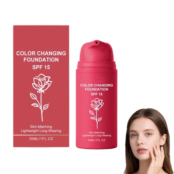 Temperature Sensitive Liquid Concealer 30ml - Smart Color Adapting Foundation Makeup for Natural Skin Tone Match - Lightweight Hydrating Coverage for Dark Circles Spots Redness