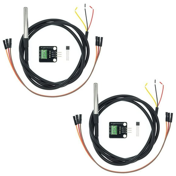 Temperature Sensor Kit 2Pcs Includes Probes And Adapters For Arduino Projects