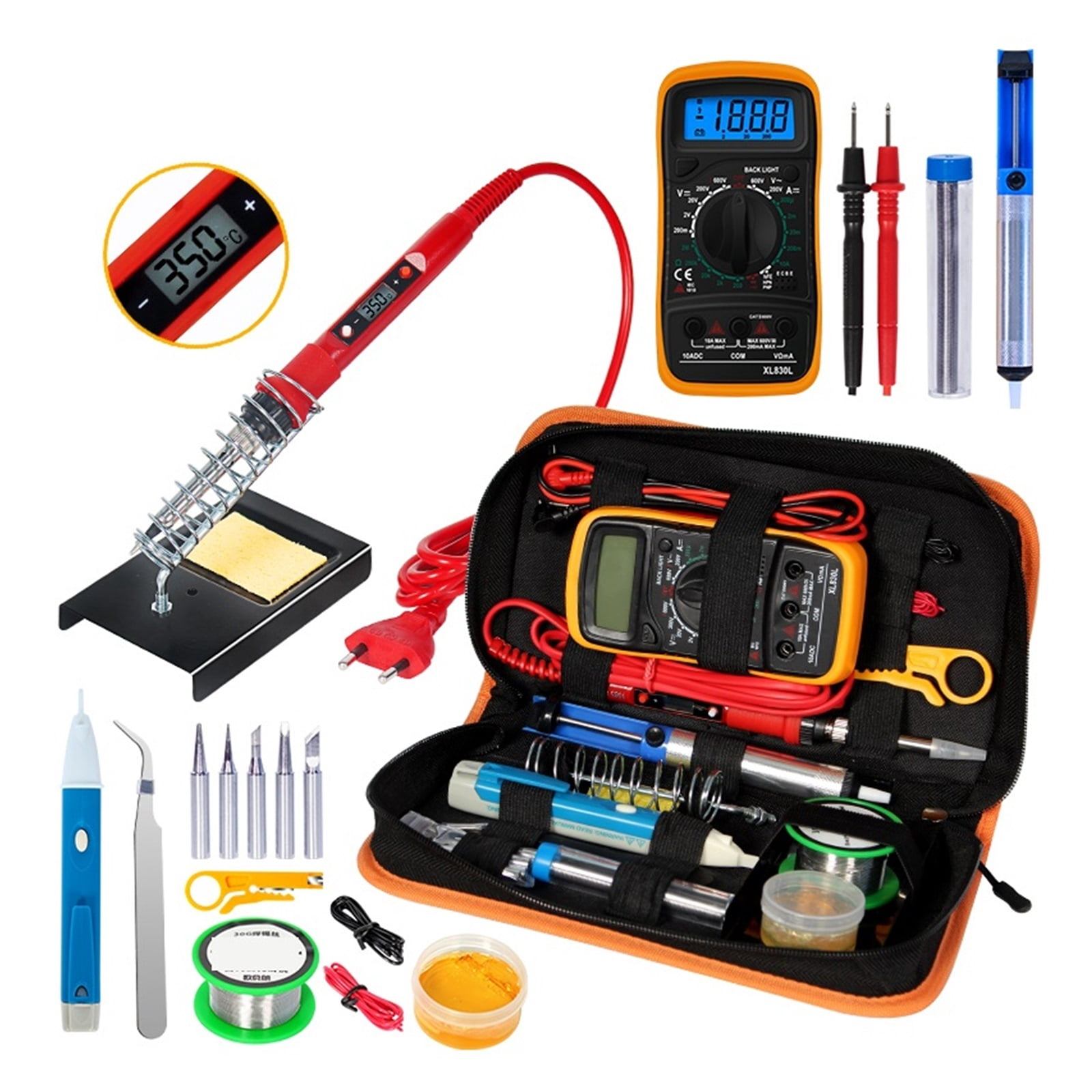 Temperature Soldering Iron Kit,80W Soldering Iron Kit,Multimeter Soldering Tool Kit