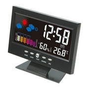 Temperature and Humidity Colour Screen Clock Weather Projections LCD Backlit Alarm Clock Sound Activated Weather Clock