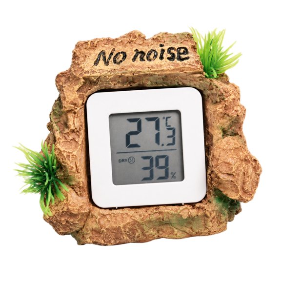 Temperature and Humidity Reptiles Terrariums Monitor, Rock-Look Decorative Thermohygrometer for Routine Checks in Tanks and Vivariums