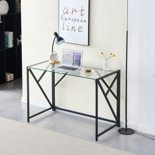 Blue glass desk deals
