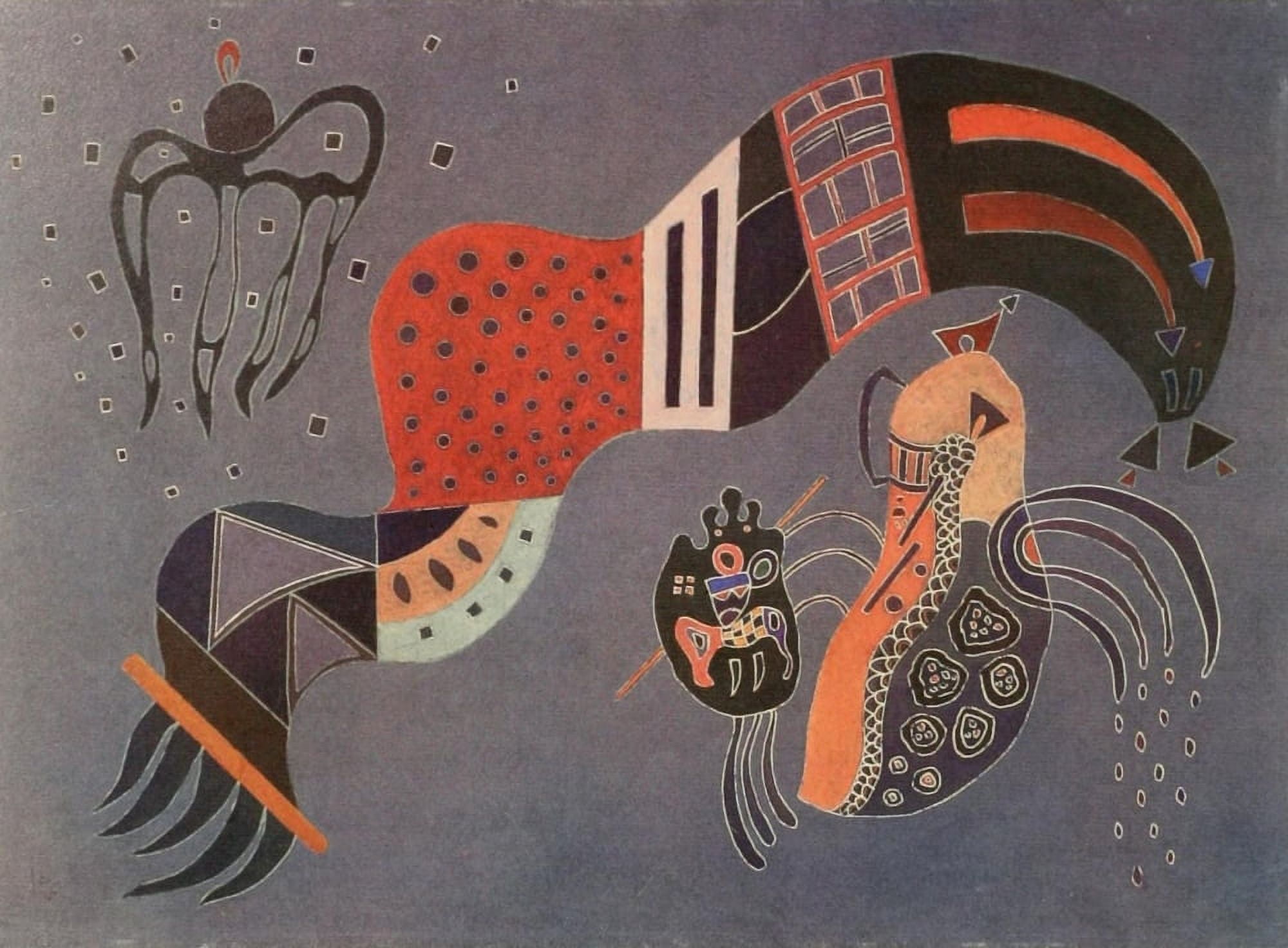 Tempered Elan 1944 Canvas Art - Wassily Kandinsky (24 x 36)