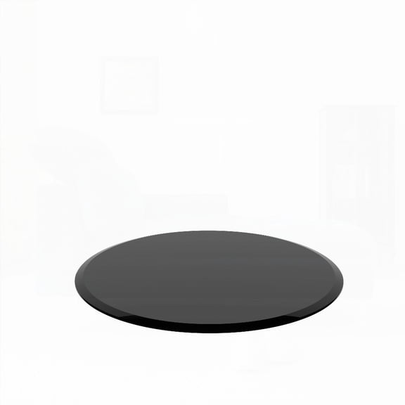 Tempered Glass 38.6" Inch Round Table Top, 2/5" Inch Thick, Polished Beveled Edge
