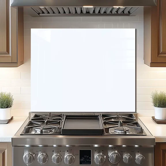 Tempered Glass Backsplash For Kitchen Behind Stove,Stove Back Top Cover,Easy to Clean Glass Splashback, Sink Cover Splash Guard,Home Kitchen Wall Decor