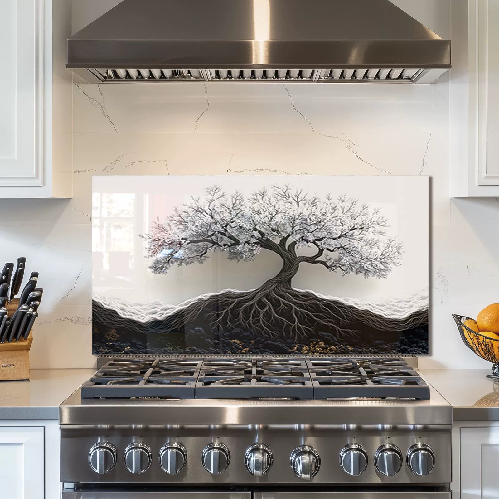 Tempered Glass Backsplash For Kitchen Behind Stove,Stove Back Top Cover,Easy to Clean Glass Splashback, Sink Cover Splash Guard,Home Kitchen Wall Decor