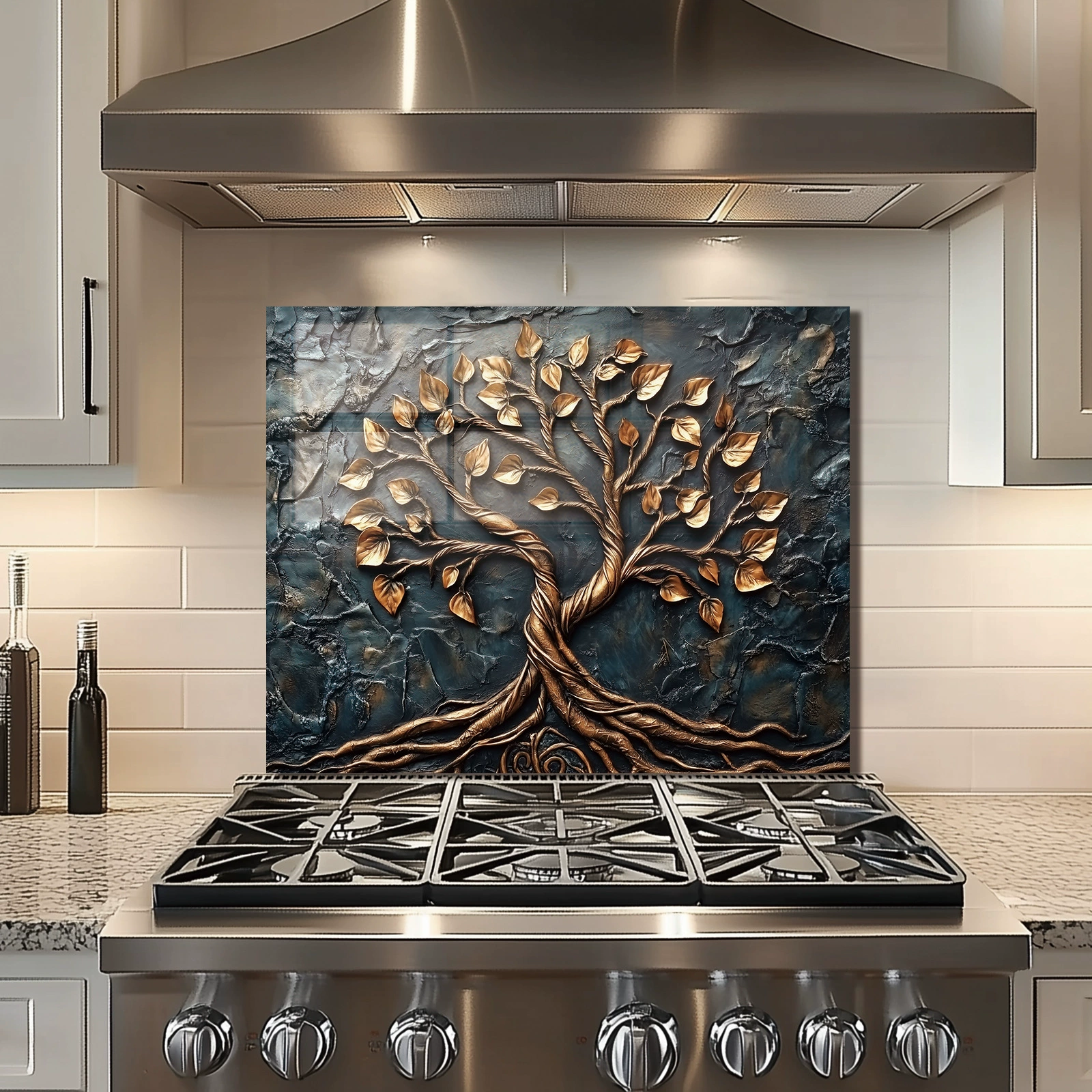 Tempered Glass Backsplash For Kitchen Behind Stove,Stove Back Top Cover,Easy to Clean Glass Splashback, Sink Cover Splash Guard,Home Kitchen Wall Decor