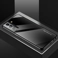 thumbnail image 1 of Tempered Glass Case for Samsung Galaxy S22 Ultra, Hybrid PC + TPU Bumper Shockproof Anti-Scratches Lens Protection Case, Slim Lightweight Non-Slip Cover for Samsung Galaxy S22 Ultra, Black, 1 of 10