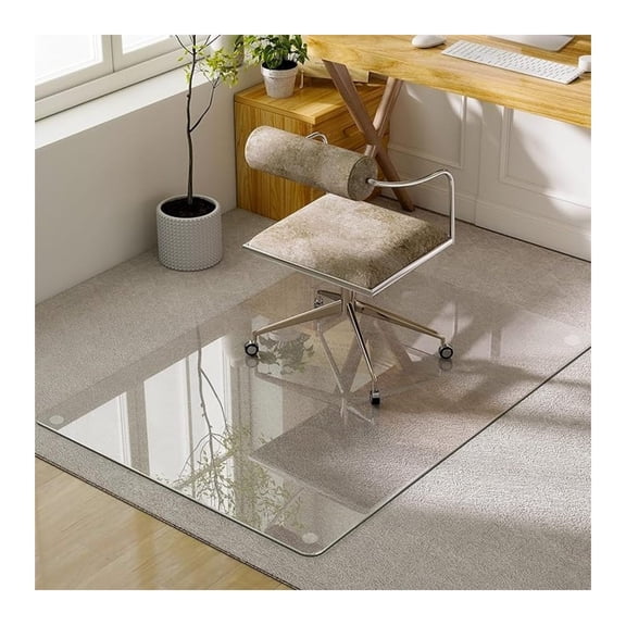 Tempered Glass Chair Mat 47x32 Heavy-Duty Scratch-Resistant for Office Computer Desk Carpet Hard Floors Protection