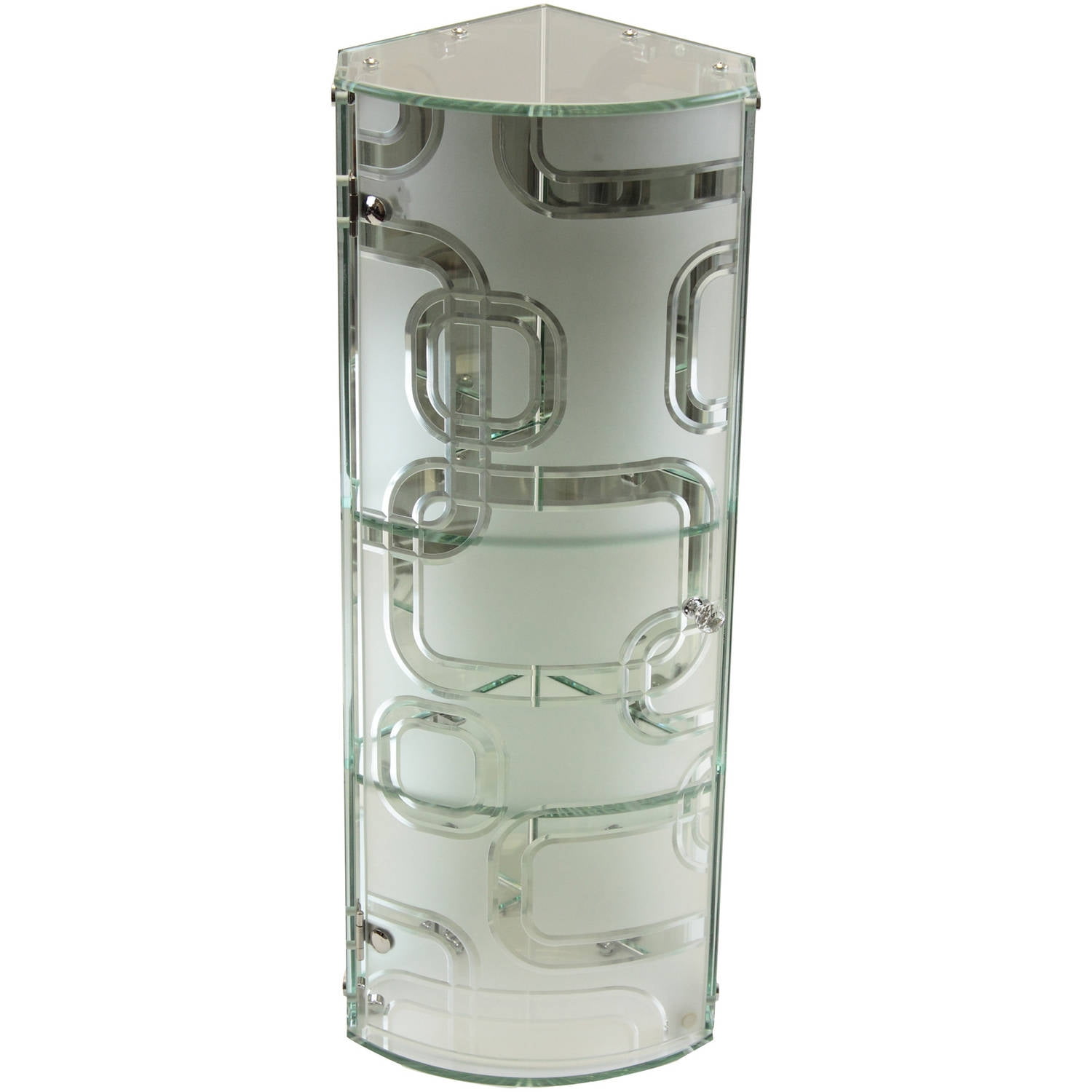 Corner wall glass cabinet