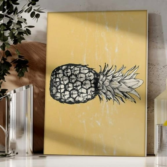 Tempered Glass Cutting Board for Kitchen Counter, Yellow Pineapple Cutting Board with Feet, Kitchen Cutting Board, Dishwasher Safe, Aesthetic Serving Tray, Shatter and Heat Resista