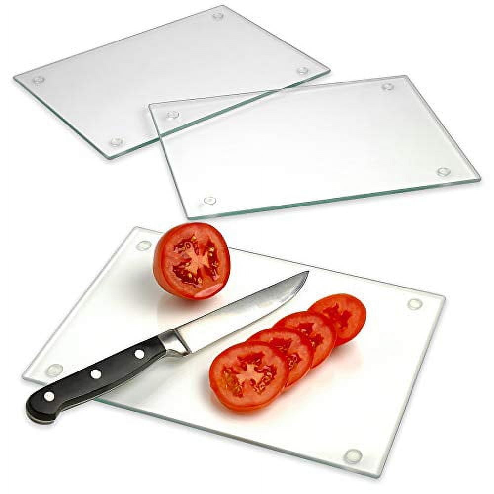 Tempered Glass Cutting Board Scratch & Shatter Resistant, 3 Pack Round